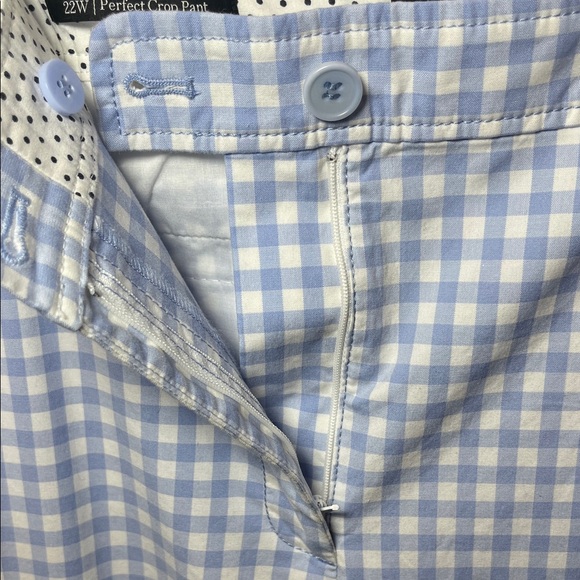 Talbots Perfect Crop Pant gingham blue & white checkered ankle pants NWT - Picture 7 of 13